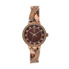 Jennifer Lopez Women's Julia Crystal Crisscross Half Bangle Watch, Size: Medium, Brown