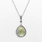 Siri Usa By Tjm Sterling Silver Lemon Quartz And Cubic Zirconia Teardrop Frame Pendant, Women's, Size: 18, Yellow