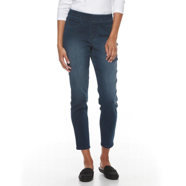 Women's Croft & Barrow&reg; Pull-on Skinny Jeans, Size: 10, Med Blue