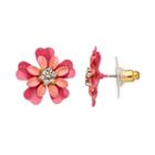 Lc Lauren Conrad Pink Layered Flower Nickel Free Stud Earrings, Women's