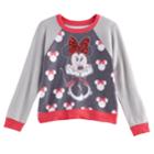 Disney's Minnie Mouse Girls 7-16 Sequin Bow Fleece Pullover, Size: Xl, Dark Grey