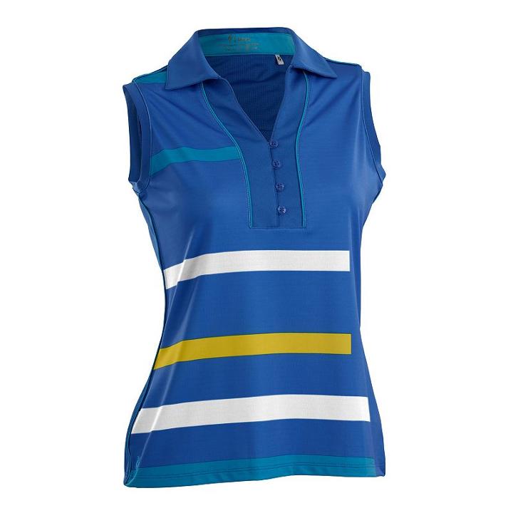 Women's Nancy Lopez Blast Sleeveless Golf Polo, Size: Medium, Blue