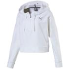 Women's Puma Cropped French Terry Hoodie, Size: Large, White