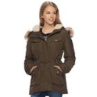 Madden Nyc Juniors' Faux-fur Hood Anorak Jacket, Teens, Size: Small, Lt Green