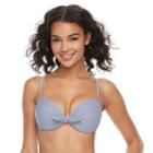Mix And Match Bow Front Push-up Bikini Top, Teens, Size: Xl, Blue (navy)