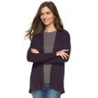 Women's Croft & Barrow&reg; Essential Open Front Cardigan, Size: Xl, Drk Purple