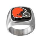 Men's Stainless Steel Cleveland Browns Ring, Size: 10, Silver