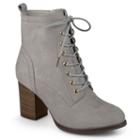 Journee Collection Baylor Women's Block Heel Ankle Boots, Girl's, Size: 8, Grey