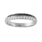 10k White Gold 1/4-ct. T.w. Blue And White Diamond Wedding Ring, Women's, Size: 6