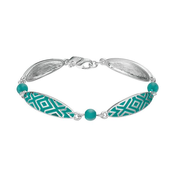 Chaps Beaded Geometric Bracelet, Women's, Turq/aqua