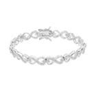 1/4 Carat T.w. Diamond Sterling Silver Infinity Heart Bracelet, Women's, Size: 7.5, White