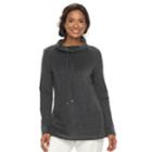 Women's Croft & Barrow&reg; Funnel Neck Tunic Sweatshirt, Size: Large, Dark Grey