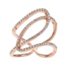 Brilliance Swirl Ring With Swarovski Crystals, Women's, Size: 8, Rose Tone