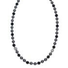 Crystal Avenue Silver-plated Crystal And Simulated Pearl Necklace - Made With Swarovski Crystals, Women's, Size: 20, Black