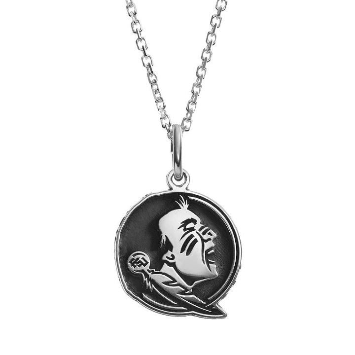Fiora Sterling Silver Florida State Seminoles Team Logo Pendant Necklace, Women's, Size: 16, Grey