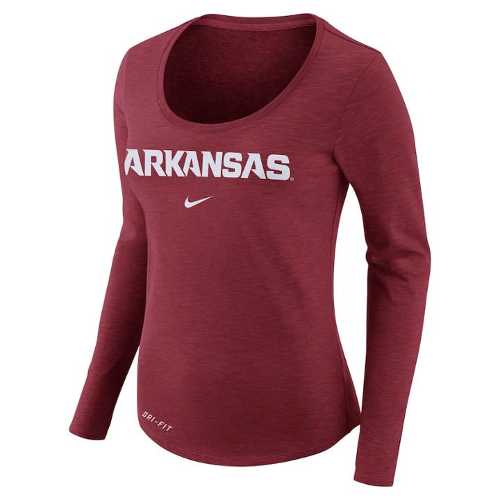 Women's Nike Arkansas Razorbacks Slubbed Dri-fit Tee, Size: Large, Red
