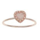 Lc Lauren Conrad White Crackle Cubic Zirconia Heart Midi Ring, Women's, Size: 3