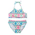 Girls 7-16 So&reg; Sequin Tribal 2-pc. Halter Bikini Swimsuit Set, Girl's, Size: Xxl (16), Blue (navy)