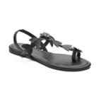 Candie's&reg; Women's Floral Strap Toe Loop Sandals, Size: Small, Black