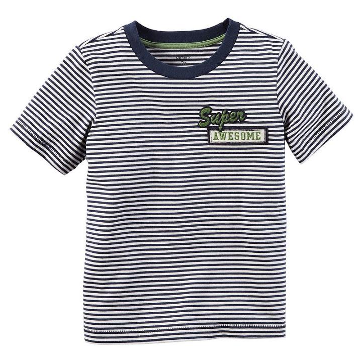 Boys 4-8 Carter's Applique Patch Striped Tee, Size: 8, Ovrfl Oth