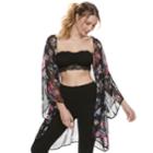 Juniors' Mudd&reg; Floral Lace Bandeau Top, Teens, Size: Xs, Black