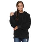 Juniors' So&reg; Sherpa Hoodie, Teens, Size: Medium, Black