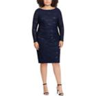 Plus Size Chaps Sequin Lace Sheath Dress, Women's, Size: 22 W, Blue