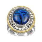 Lavish By Tjm 14k Gold Over Silver And Sterling Silver Blue Abalone Doublet Ring - Made With Swarovski Marcasite, Women's, Size: 6
