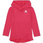 Girls 7-16 Adidas Climalite Ruffled Melange Hoodie, Size: Medium, Brt Pink