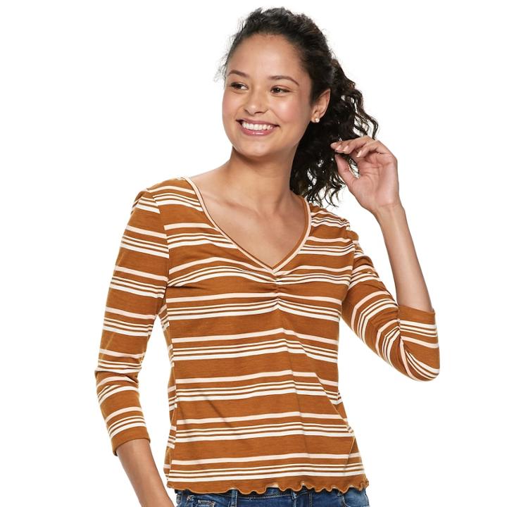 Juniors' Mudd&reg; Cinched Top, Teens, Size: Xxs, Med Brown