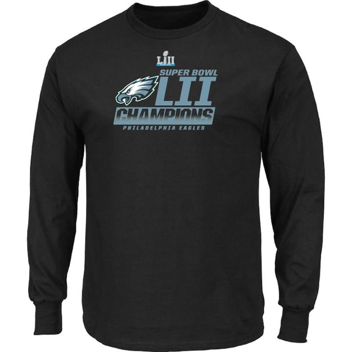 Men's Philadelphia Eagles Super Bowl Lii Champions Fanfare Long-sleeve Tee, Size: Large, Oxford