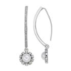 Simply Vera Vera Wang Simulated Pearl Halo Nickel Free Threader Earrings, Women's, White