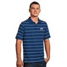 Men's Edmonton Oilers Deluxe Striped Desert Dry Xtra-lite Performance Polo, Size: Medium, Dark Blue