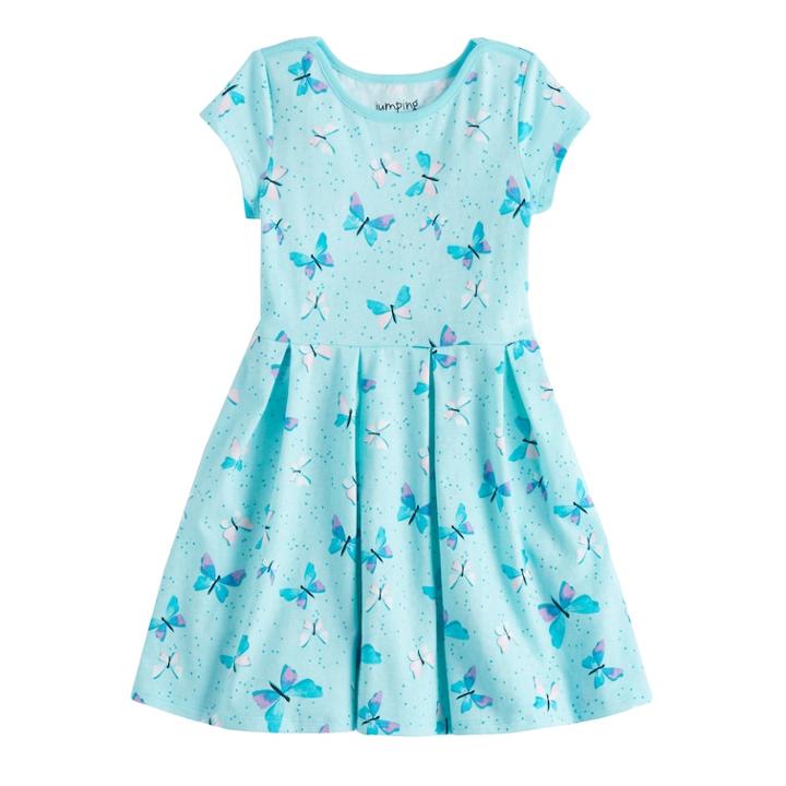 Girls 4-10 Jumping Beans&reg; Pleated Skater Dress, Size: 6, Turquoise/blue (turq/aqua)