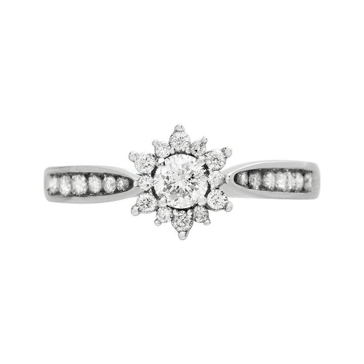 Cherish Always Diamond Starburst Engagement Ring In 10k White Gold (1/2 Carat T.w.), Women's, Size: 7