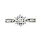Cherish Always Diamond Starburst Engagement Ring In 10k White Gold (1/2 Carat T.w.), Women's, Size: 7