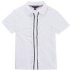 Girls 4-20 French Toast School Uniform Short-sleeved Ruffle Blouse, Size: 10, White