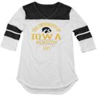 Juniors' Blue 84 Iowa Hawkeyes Arm Stripe Tee, Women's, Size: Small, White