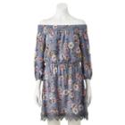 Juniors' Trixxi Floral Off-the-shoulder Dress, Girl's, Size: Xs, Purple Oth