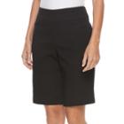 Petite Croft & Barrow&reg; Polished Twill Bermuda Shorts, Women's, Size: 4 Petite, Black