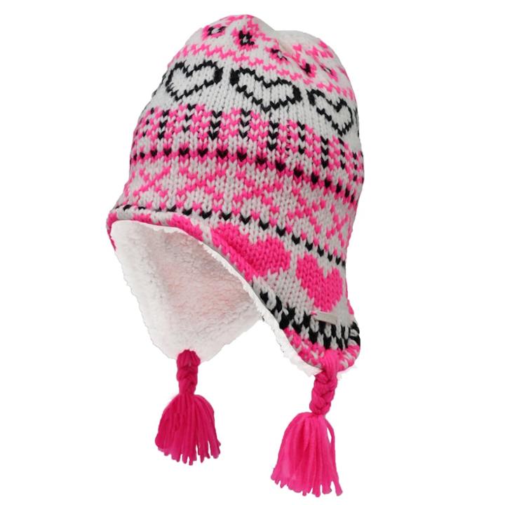 Girls 4-6x Igloos Fairisle Flap Fleece-lined Knit Hat, Brt Pink