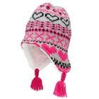 Girls 4-6x Igloos Fairisle Flap Fleece-lined Knit Hat, Brt Pink
