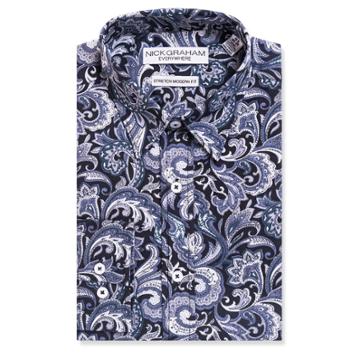 Men's Nick Graham Everywhere Modern-fit Stretch Dress Shirt, Size: 2x-36/37, Black