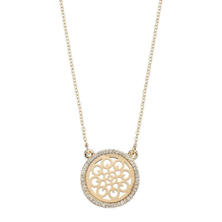 Lc Lauren Conrad Openwork Halo Disc Necklace, Women's, Multicolor