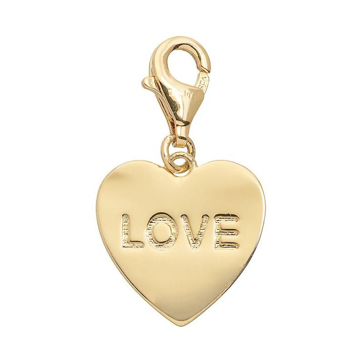 Tfs Jewelry 14k Gold Over Silver Love Heart Charm, Women's, Yellow