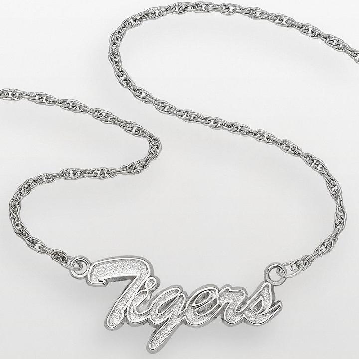Clemson Tigers Sterling Silver Script Pendant, Women's, Size: 18, Multicolor