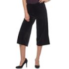 Women's Double Click Velvet Capris, Size: Small, Black