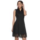 Women's M By Maia Laser Cut Shirtdress, Size: 12 Avg/reg, Black