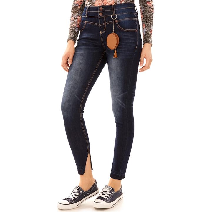 Juniors' Wallflower Sassy High Rise Skinny Jeans, Teens, Size: 7, Grey