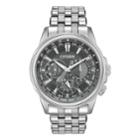 Citizen Eco-drive Men's Calendrier World Time Stainless Steel Watch - Bu2021-51h, Size: Large, Grey